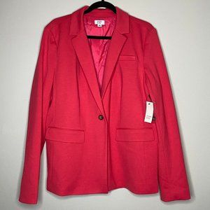 Crown & Ivy XL Bright Coral Blazer Suit Jacket New